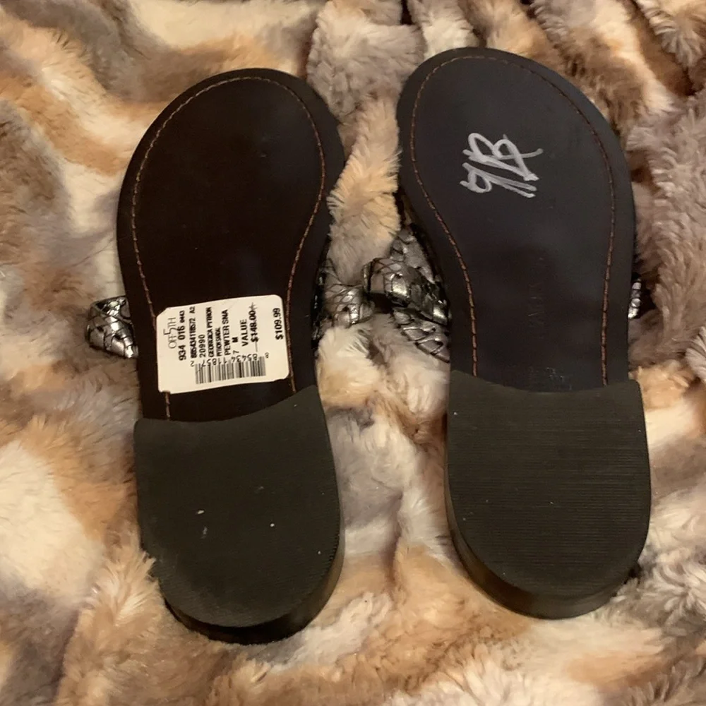 JACK ROGERS Leather Georgia Python Sandals — 7 - Picture 11 of 11